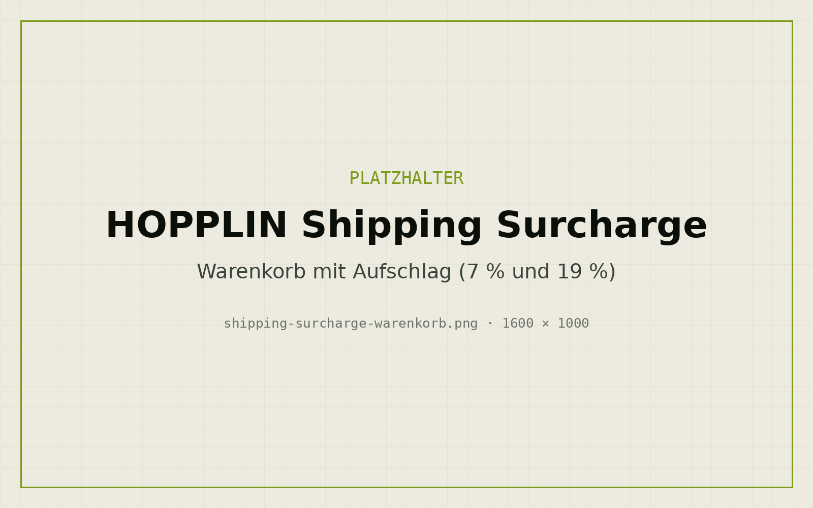 Cart with shipping costs including the surcharge